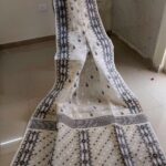 Monochrome Elegance: Off-White & Black Handwoven Dhakai Jamdani Saree