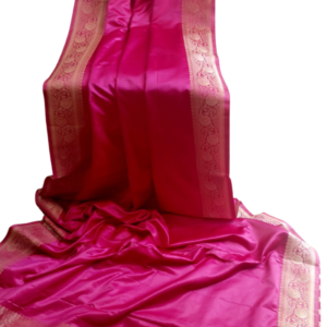 Vibrant Magenta Rani Pink Banarasi Silk Saree