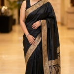 Classic Black Antique Zari Banarasi Silk Saree